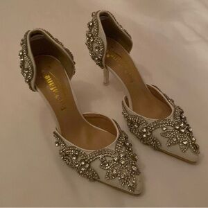 Elegant Embellished White Heels